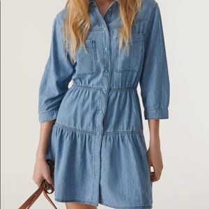 ba&sh aquaria denim shirtdress